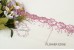 Sequin Lace, GRAPE, Flower Edge Trim, white mesh - 1m length